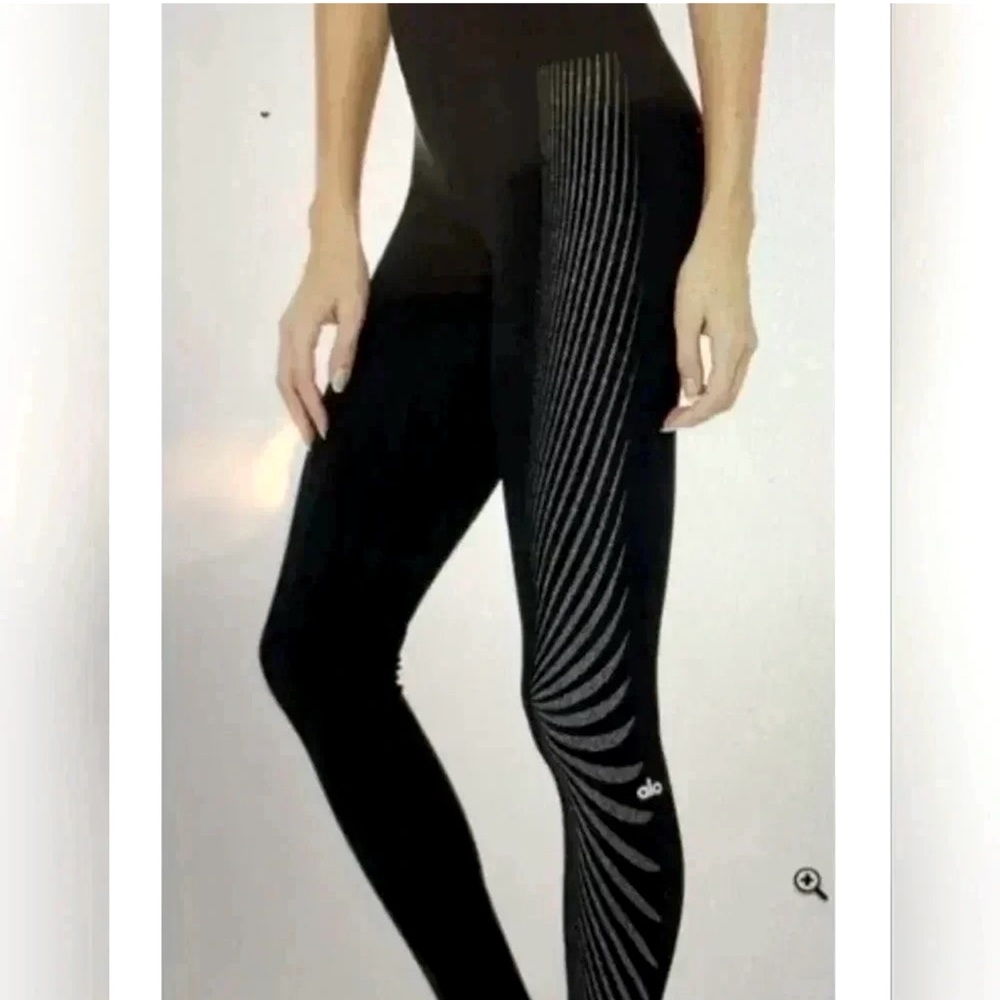 ALO Yoga Moonlight Black and Reflective Leggings